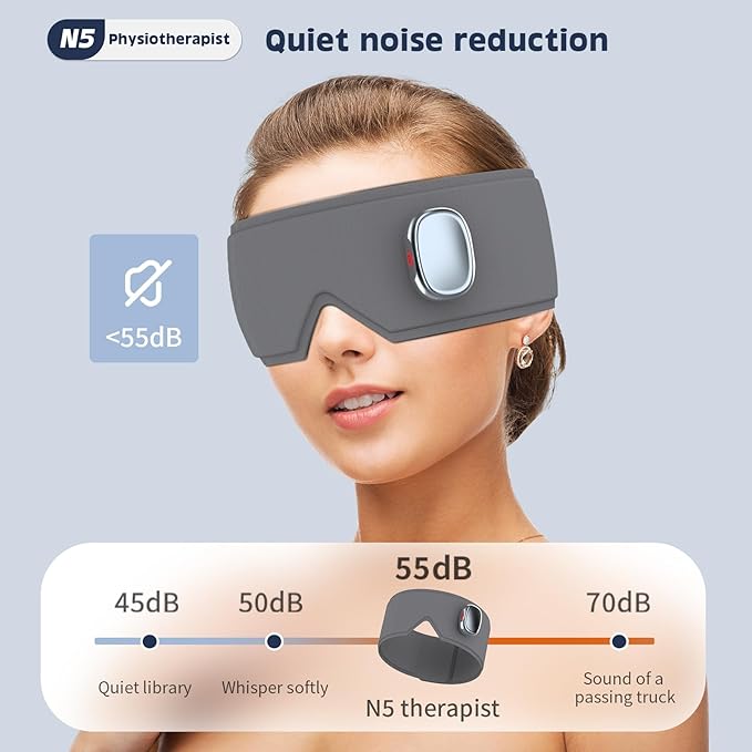 Heating or Cooling Eye Mask for Dark Circles and Eye Neck Padeye Mask Skincare and Puffiness, Intelligent Heating Physical Cooling (Gray)