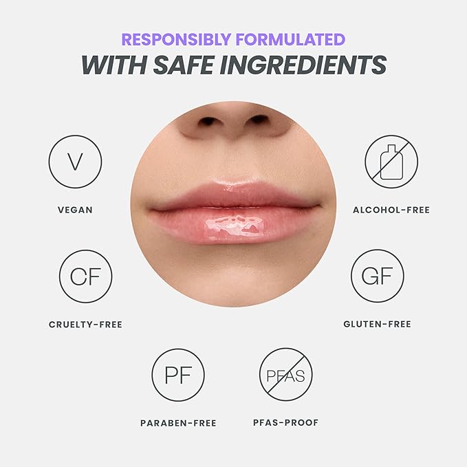 Wonderskin Lip Oil Rehab Serum - Tinted Lip Oil, Hydrating, Moisturizing, and Non-Sticky Coral Pink Tint Serum for Dry Lips (Lover)