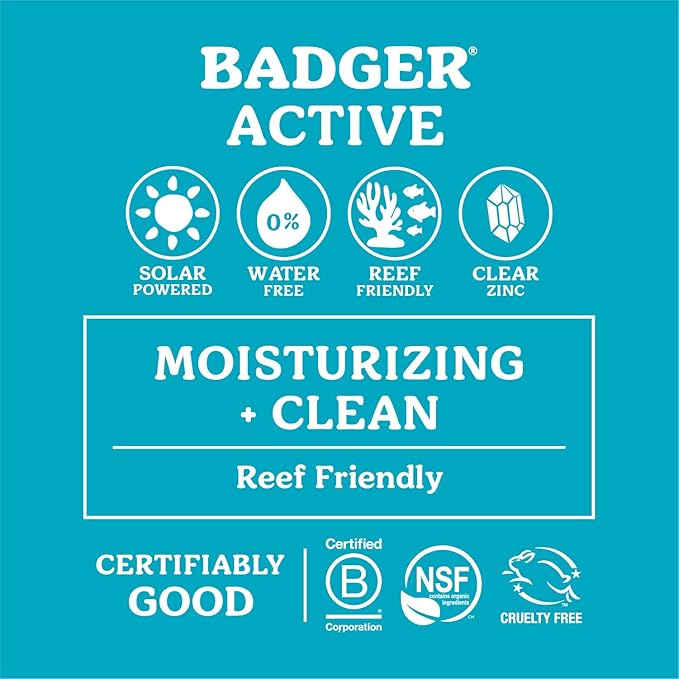 Badger Sunscreen Lip Balm SPF 15, Organic Mineral Sunscreen SPF Lip Balm with Zinc Oxide, Reef Friendly, Broad Spectrum, Water Resistant, Unscented, .15 oz (4 Pack)