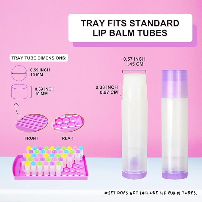 Lip Balm Filling Tray and Spatula (2 Sets) - Fast and Easy To Use - Just Pour & Spread - Instantly Fills 50 Lip Balm Containers (sold separately) - Make Your Own Natural Lip Balm Chapsticks at Home