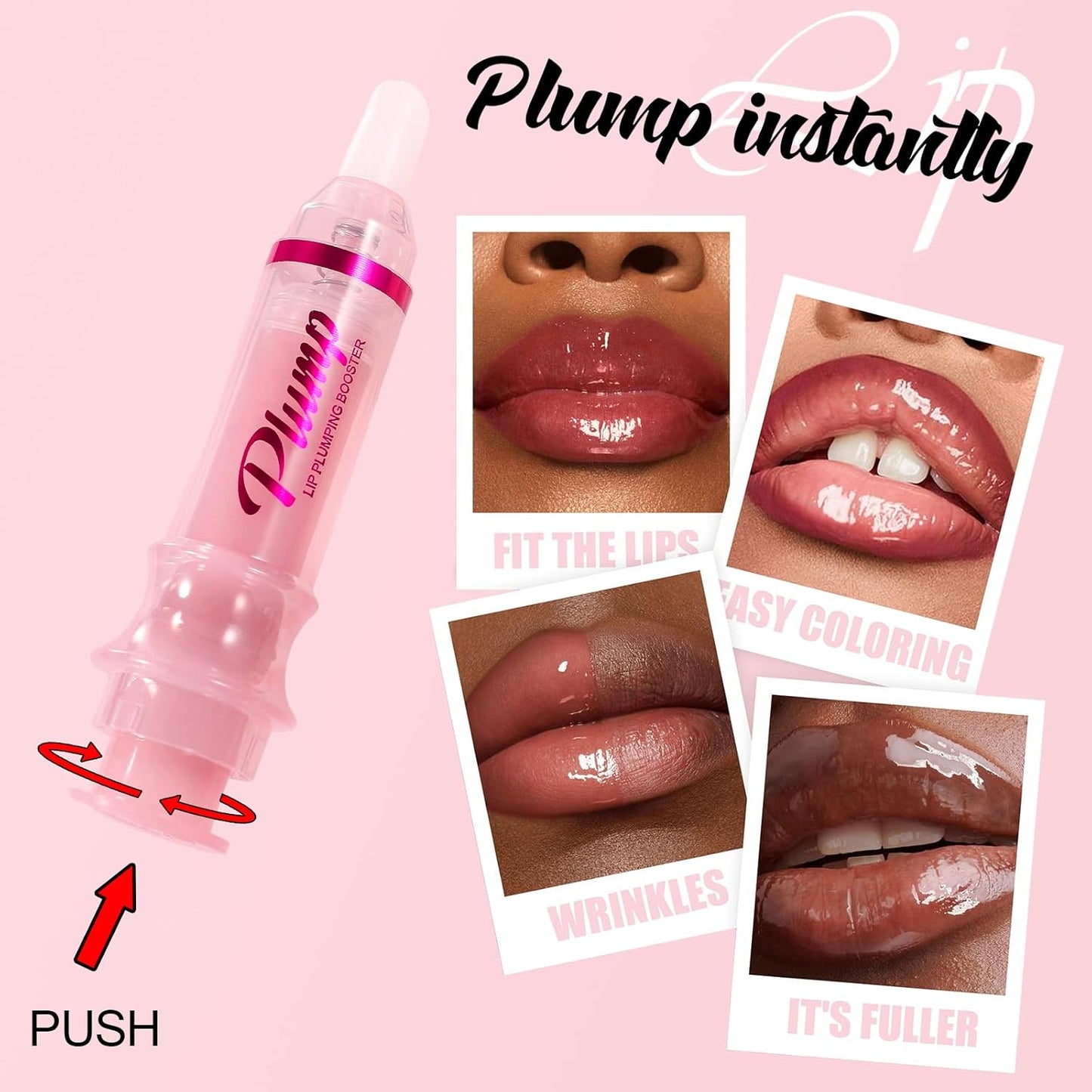 Erinde Lip Plumper Gloss, Natural Ginger Lip Plumping Booster, Ultra-Hydrating & Nourishing Plump Lip Plumper, Glossy Finish Fuller Lip Plumping Oil for Women Girls, G05