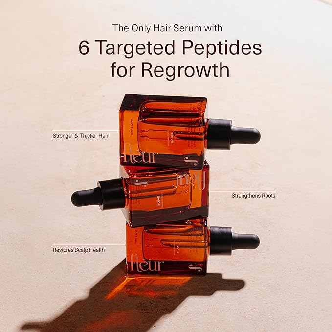 Bloom Peptide Hair Serum with Advanced Multi-Peptides for Women with Thinning Hair, Promotes Fullness, Reduces Shedding, & Balances Scalp, Lightweight, Non-Greasy (Pack 1) 30ml