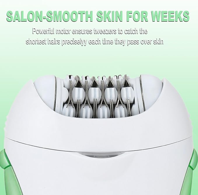 Epilators Hair Removal for Women, Glabrouse Skin Facial Hair Removal, Facial Hair Epilator with Eyebrow Trimmer for Women Face Sensitive Skin for Bikini, Face, Arm, Legs, Armpits, Green