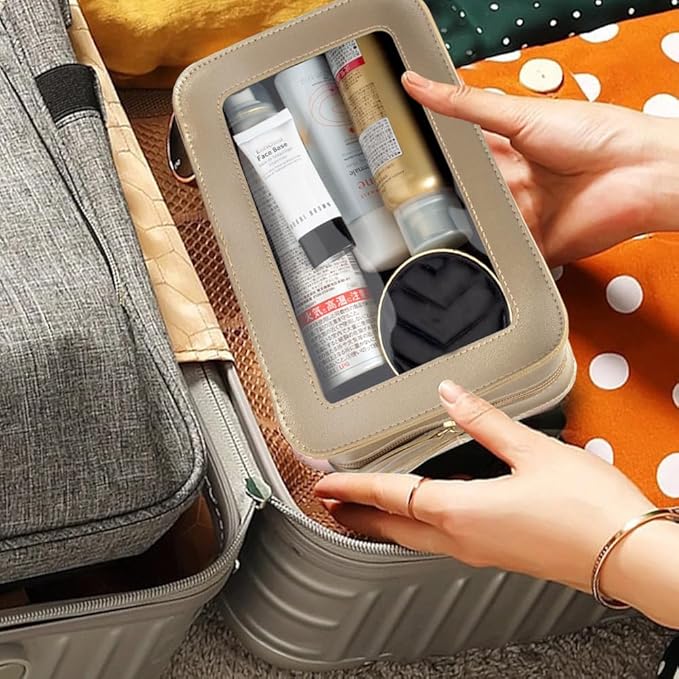 Clear Makeup Bag Small, TSA Approved Portable Toiletry Bag with Zipper Cosmetic Travel Bag Makeup Organizer Case Mini Makeup Pouch for Purse Car Organizer Bag for Women Men