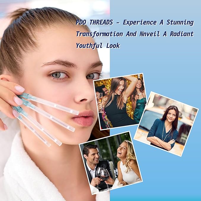 elves Pdo Threads for Eyes Lift Mono Type 30g38mm Pdo Lifting Thread for Fox Eye 40pcs Pdo Threads for Face Lift with Blunt Tips Smooting Eye Wrinkles Improves Skin's Firmness and Elasticity