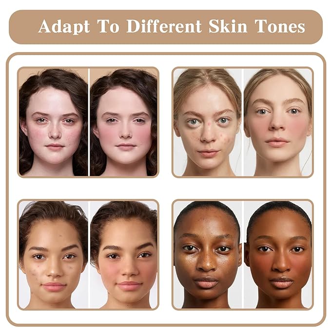 Cream Blush & Concealer Palette, 12 Colors, Long Wearing, Smudge Proof, Blendable Matte Finish, Face Makeup (02)