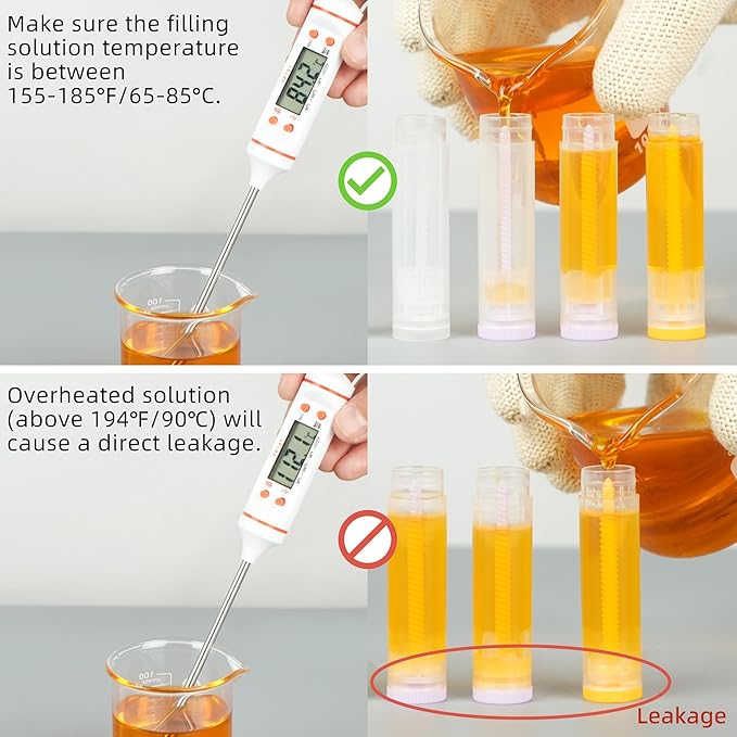 LotFancy Lip Balm Tubes with Filling Tray and Spatula, 50Pcs 5.5ml (3/16 Oz) Clear Lip Balm Containers with White Caps, BPA Free & Leak Free Lip Balm Making Kit