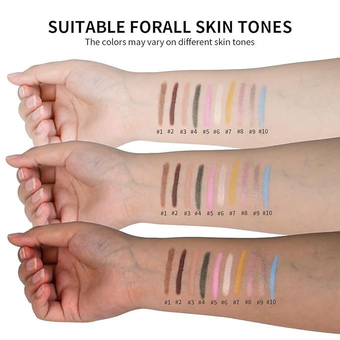 Eyeshadow Stick, Shimmer and Matte Cream Eye Shadow Brightener Sticks Eyeliner Pencil Crayon, Waterproof Long Lasting Eye Highlighter Stick Makeup,0.056 Oz(#3-Desert)