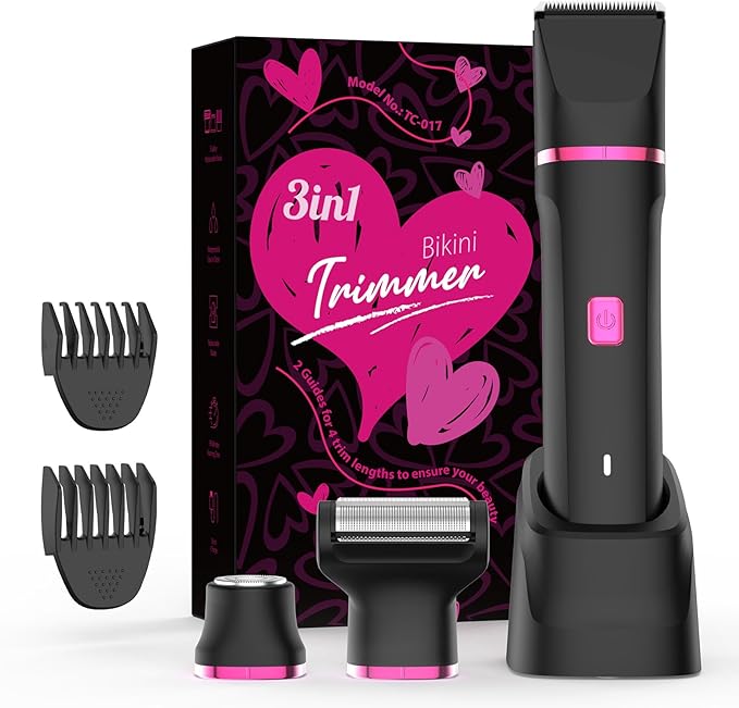 Bikini Trimmer for Women - Waterproof Wet & Dry Electric Foil Shaver for Private Area, Rechargeable Dock, Painless Smooth Shaving & Trimming of The Body, Face, Underarm, Legs, Tiktok Trend Items