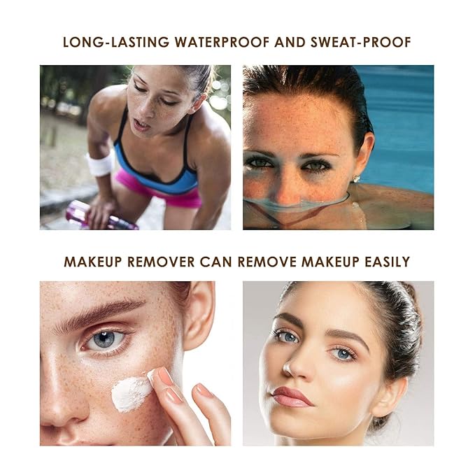 Freckle Pen Waterproof 2 Colors,Natural Lifelike Faux Face Freckle Makeup Pen,Magic Freckle Color,Waterproof Longlasting Soft Small Sopt Pen,For Natural Effortless Sunkissed Skin Makeup(2packs)