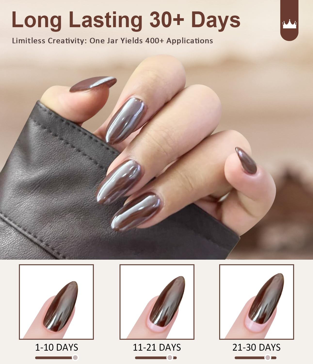 Mermaid Pearl Chrome Nail Powder: 8 Colors Mirror Effec Chocolate/Coffee/Copper Chrome Nail powder，Magic Mermaid Pink Chrome Nail Powder Pigment for Nail Art Design Home DIY（Purple/Green）