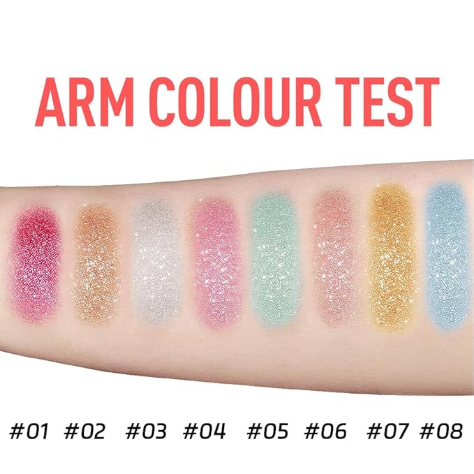 Glitter Body Highlighter Powder Body Shimmer Sparkle Face Brightening Highlighter Powder for Face Eyes Body Glow Makeup With sponge head（04#）