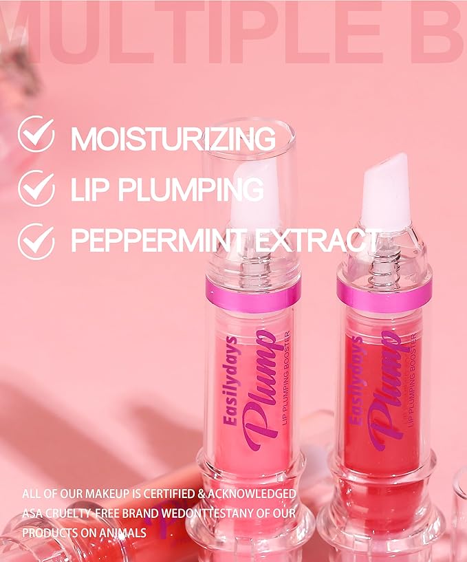 3 Colors Lip Plumping Booster, Spicy Lip Plumper Gloss Lip Oil, Ultra-Hydrating & Nourishing Glossy Finish Fuller Natural Lip Gloss, Plump & Pout Lip Plumper for Women Girls, Set #01,02,03