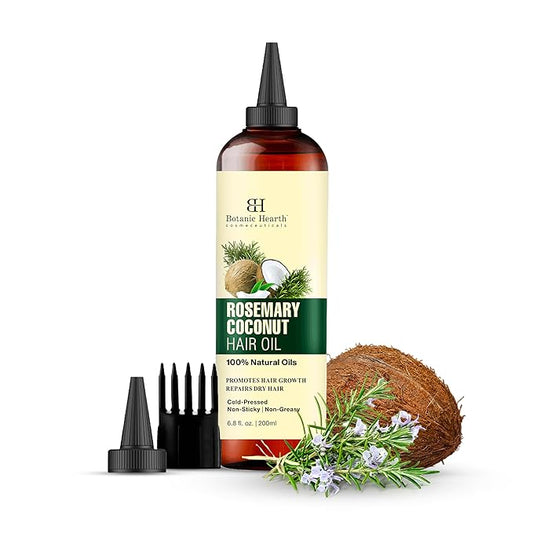 Botanic Hearth Rosemary, Coconut & Avocado Oil For Hair Growth (6.7 fl oz) Infused with Rosemary, Coconut, Biotin|Hair Oil Repairs Damaged Hair, Strengthening, Healthier Hair, Moisturizing- Hair Tonic