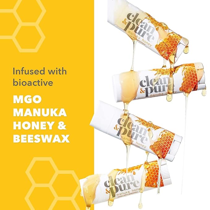 Lip Balm Singles (Manuka Honey with Sunscreen) 100% Natural Beeswax, Vitamin E Oil | Olive Oil Based Treatment for Dry, Chapped Lips | Made in Australia…