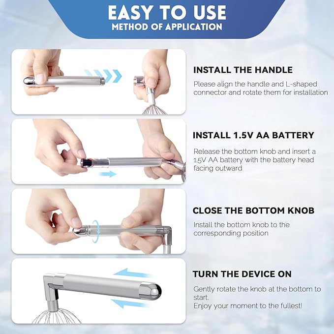 Head Massager Scalp – Electric Scalp Massagers with L-Handle, Waterproof Head Scratchers & Hair Massage Tool with 20 Metal Fingers for Stress Relief and Relaxation