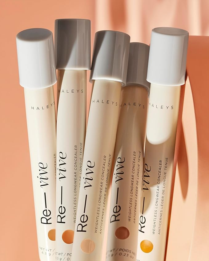 HALEYS Weightless Longwear Concealer (Fair/Light - Neutral), Re-vive, Medium to Full Coverage, Gripping Concealer, All-Day Wear, Spot Concealing, Brightens, Streak-free, Light-diffusing, V+CF