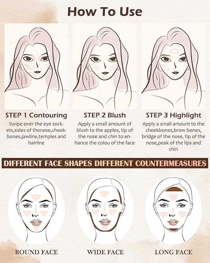 Face Matte Blush Powder Palette-2Colors Buildable Facial Cheek Blusher Pressed Powder Light Luxury Blush Contour Palette for Face,Longlasting Makeup Palette,Valentine's Day Gift Set for Women Girl-03