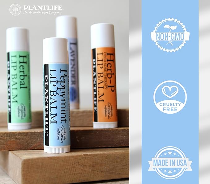 Plantlife Lavender Lip Balm - Organic Lip Balm Made with Beeswax, Calendula & Chamomile to Create the Most Soothing Lip Balm for Chapped Lips - Helps Moisturize Lips & Cuticles - Made in California