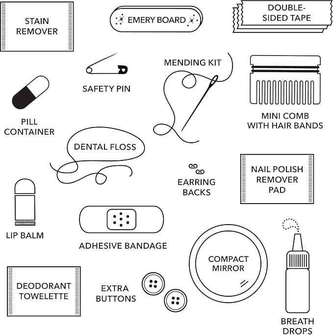 Pinch Provisions Moonstone Glitter Minimergency Kit, includes 17 Travel-Sized Cosmetic Essentials, Convenient for Purses, Emergency Beauty Accessories, Gifts for Holiday’s & Birthday’s