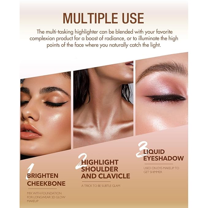 Blush Stick, Cream Blush Stick for Cheeks & Lips, Blendable Long-Lasting Multi-Use Contour Stick & Highlighter Makeup (#6 HIGHLIGHT)