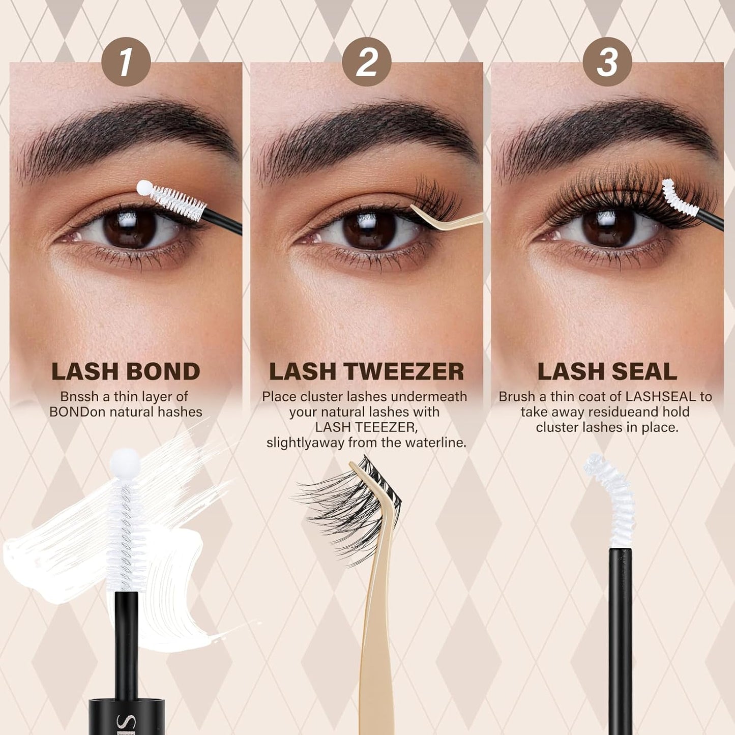 JMS&JMS Lash Clusters Kit Lash Extension Kit with Lash Bond and Seal Eyelash Applictor Lash Remover Eyelash Brush Lash Extension Kit for Beginner (3D BABY SOFIA-8-18mix)