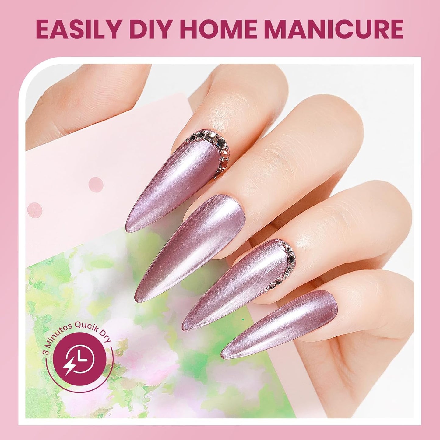 Quick Dry Cat Eye Nail Polish Non Gel Fast Air Dry Glitter Magntic Nail Polish Cats Eye Toe Fingernail Air Drying Fast Lacquer Manicure Gift For Women Girls 16ml, 0.54fl oz