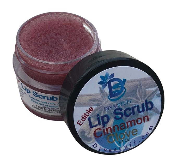 Diva Stuff Ultra Hydrating Lip Scrub for Soft Lips, Gentle Exfoliation, Moisturizer & Conditioner, Cinnamon and Clove – ¼ oz (Made in the USA)