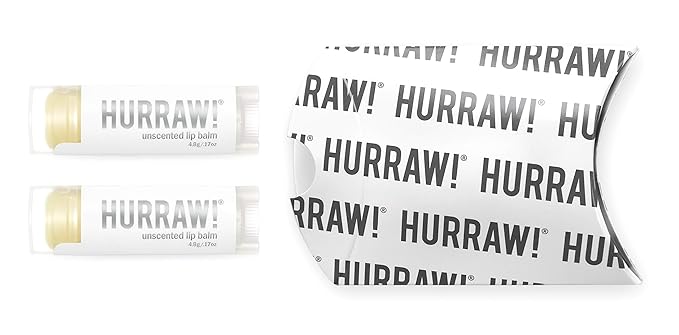 Hurraw! Unscented Lip Balm, 2 Pack: Organic, Certified Vegan, Cruelty and Gluten Free. Non-GMO, 100% Natural Ingredients. Bee, Shea, Soy and Palm Free. Made in USA