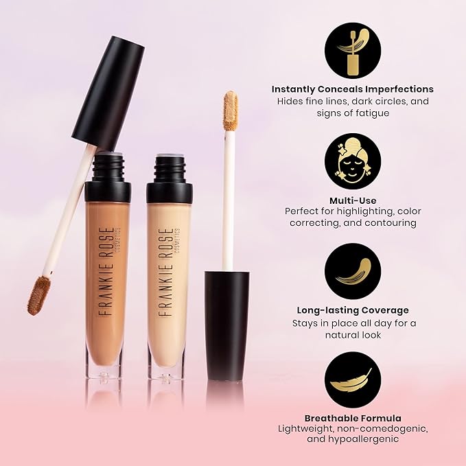 Frankie Rose Cosmetics Our Lil’ Secret Concealer – Sweat-Proof & Matte Under Eye Concealer, Long Lasting Concealer Full Coverage For Fine Lines, Dark Circles & Hide Imperfections - Java