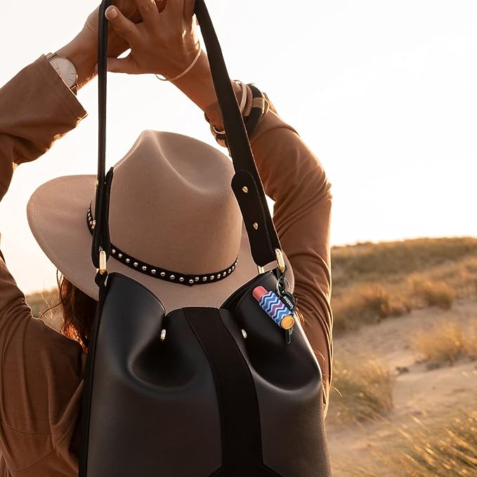 6 Pack Compact Clip-On Chapstick Holder Premium Release Clip Neoprene Sleeve Lip Balm with Clip Fits Most Standard Lip Balm, Large