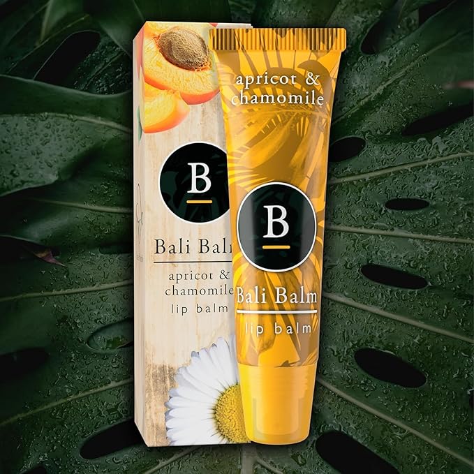 Moisturizing Lip Balm 0.50 Oz - Apricot & Chamomile Flavour - Natural Lip Balm - Vegan and Beeswax-Free Formula - Hydrating Flavored Lip Balm - Shea Butter Enriched Formula