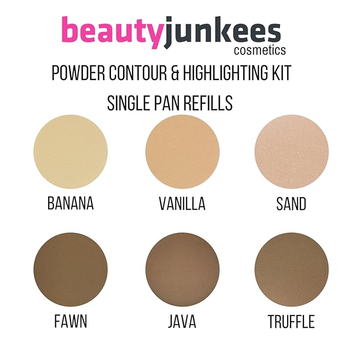 Java Matte Powder Contour Makeup – 37 mm Magnetic Palette Refill Pan for Contouring Highlight Make Up Kit by Beauty Junkees, Professional Quality Paraben Gluten Cruelty Free Cosmetics