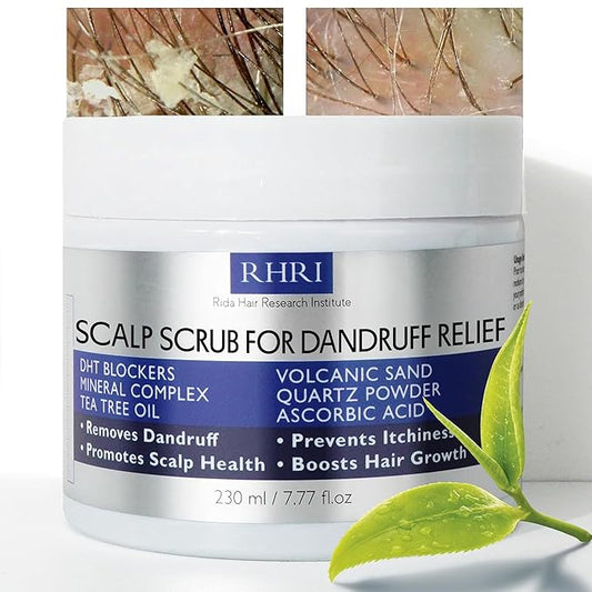 Anti Dandruff Scalp Scrub for Men and Women | Hair Treatment with Tea Tree Oil & DHT Blockers | Removes Dandruff, Soothes Itchy Scalp and Boosts Hair Growth | Enriched with Mineral Complex