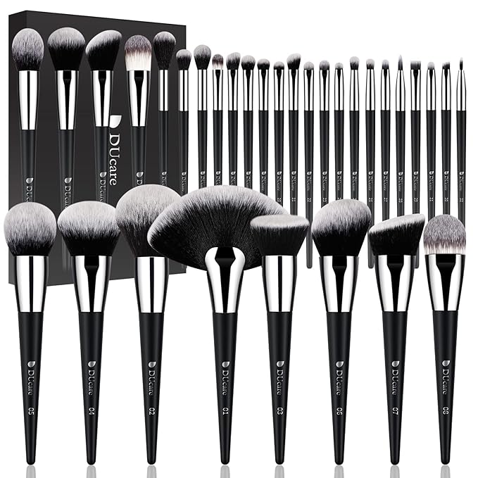 DUcare Makeup Brushes Set Professional 32Pcs Make up Brushes Premium Synthetic Kabuki Foundation Blending Face Powder Blush Concealers Eye Shadows