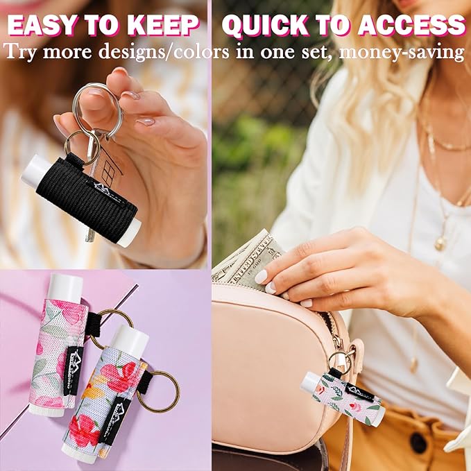 WK IEASON Lip Balm Holder Keychain Bulk Chapstick Holder Key chain