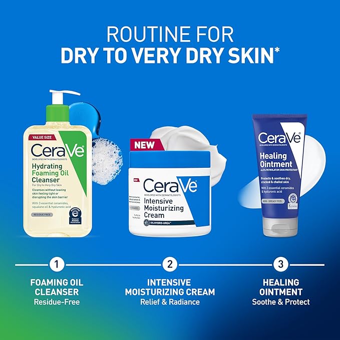 CeraVe Intensive Moisturizing Cream, Body Moisturizer With Shea Butter, 72H Hydration + Skin Barrier Repair, Fragrance-Free Body Lotion For Extremely Dry Skin, 19oz