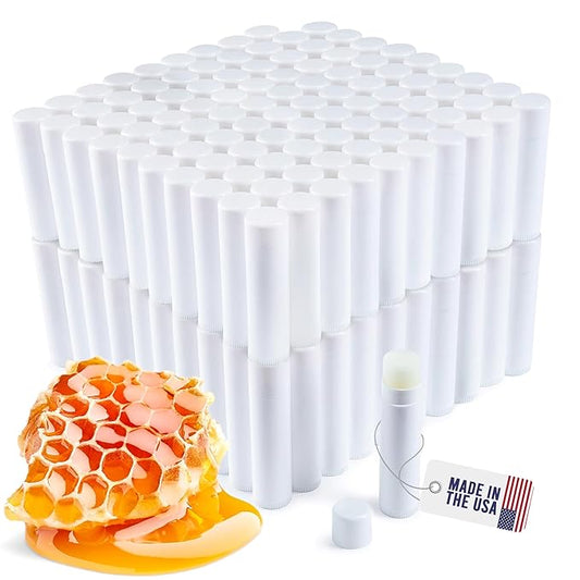 Lip Balm Bulk Unlabeled - Made in USA Bulk Chapstick - Natural Ingredients Vitamin E Shea Butter - Custom Chapstick Bulk For Party & Wedding Favors (200 Count, Honey)