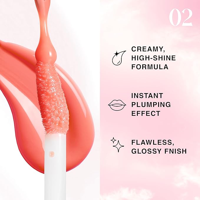 Lip Plumper Gloss Lip Job - Plumping Lip Gloss with Glossy Finish - Lip Pump Gloss with Hydrating & Smoothing Formula - 0.14 Fl Oz (Slinky Silk)
