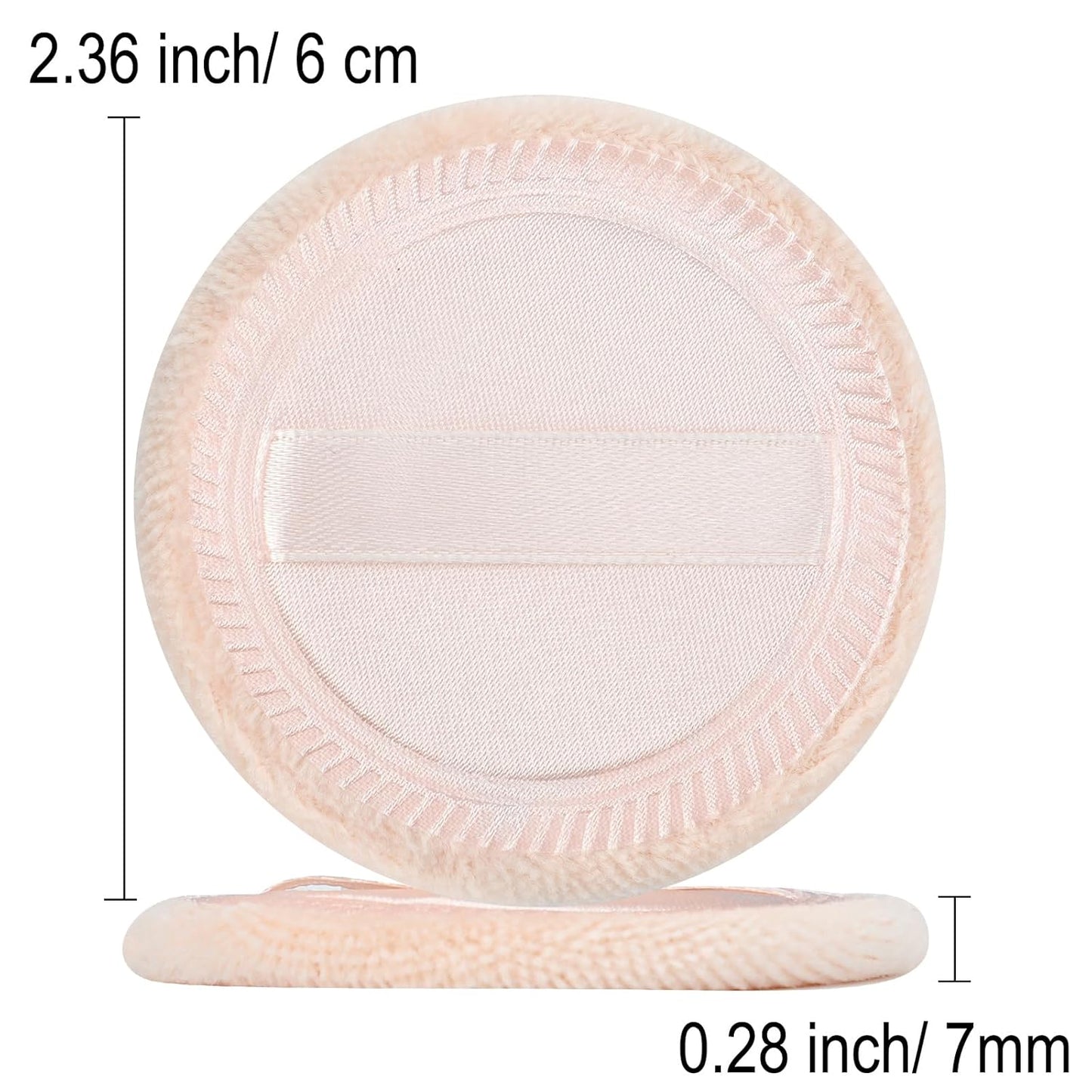 12 Pieces Powder Puffs Cotton Makeup Pads Soft Face Compact Puffs for Loose Setting Pressed Powder, 2.36 Inch (Beige)