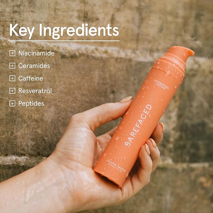 Barefaced Hydrating Lotion 1.7 Fl Oz - Oil Free, Lightweight Moisturizer with Niacinamide, Hyaluronic Acid & Ceramides - Anti-Aging, Calms Redness, and Improves Skin