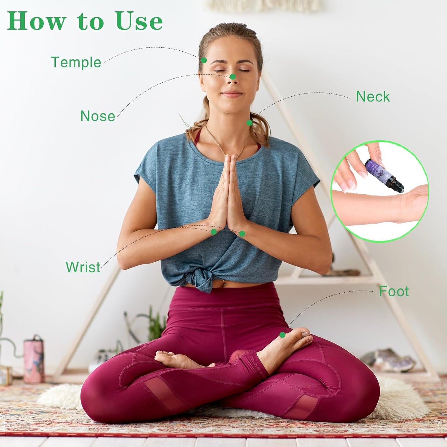 3 Pack Essential Roll On Blend Oils Set, 100% Natural Fragrance Oil, Aromatherapy Roll On Blend Oil with Pure Lavender Oil, Gift for Women Men 0.33 fl.oz