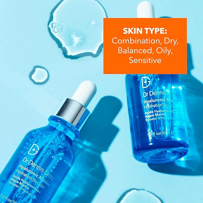 Dr Dennis Gross Hyaluronic Marine™ Hydration Booster: for Dehydrated, Rough Texture, Dry Fine Lines & Wrinkles, 1 fl oz