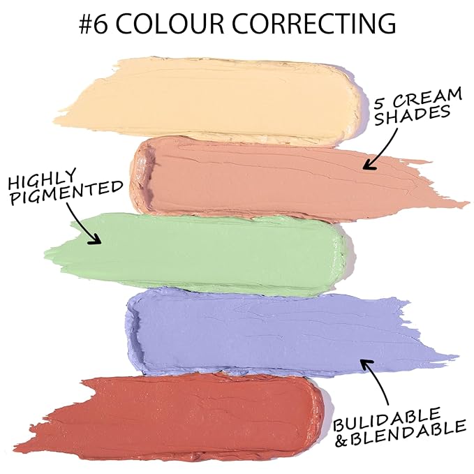 5 In 1 Multi-Use Correcting Concealer Palette,Waterproof Long Lasting Contour Palette,Professional Creamy Concealer Kit for Women,Easy to Create Full Coverage and Natural Finish.#6