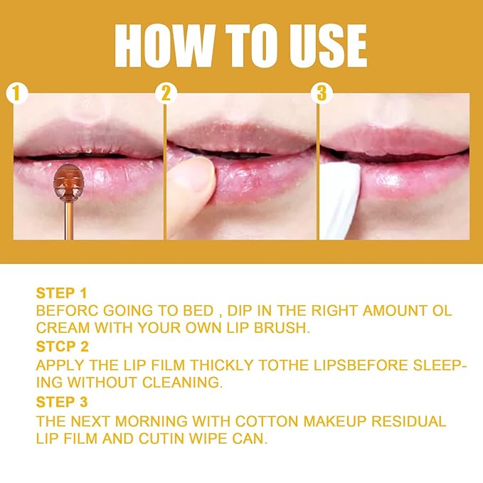 4 Pcs Lip Mask Reduces Lip Lines and Exfoliator, Prevention Dry & Cracked Lip. (Honey & Strawberry)