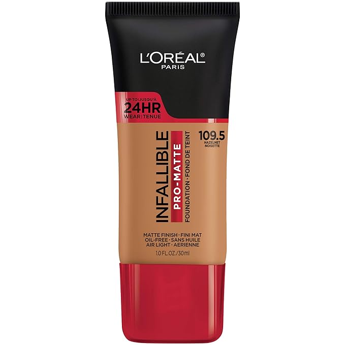 L'Oreal Paris Cosmetics Makeup Infallible Pro-Matte Liquid Longwear Foundation, Hazelnut Beige, 1 fl oz