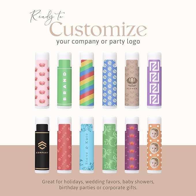 Lip Balm Bulk Unlabeled - Made in USA Bulk Chapstick - Natural Ingredients Vitamin E Shea Butter - Custom Chapstick Bulk For Party & Wedding Favors (18 Count, Vanilla)