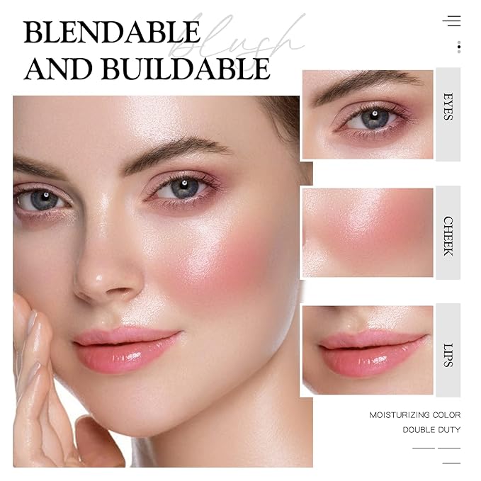 Multi Glow Balm, Cream Blush for Cheeks, Blush Balm Face Makeup, Radiant Finish, Hydrating, Creamy, Lightweight & Blendable Color, Vegan Face Balm, 0.63 Oz (Pink Camellia)
