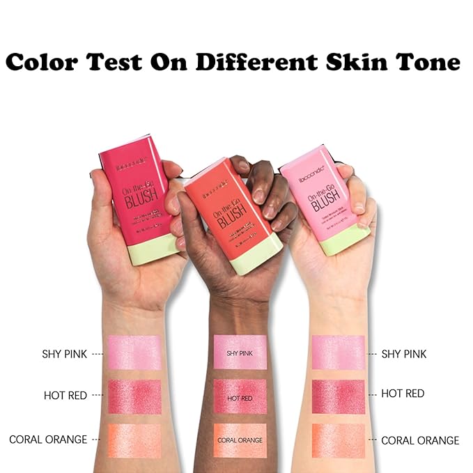 Cream Coral Orange Blush Stick,Multi-Use Makeup Milk Blush Stick,Long Lasting Natural Blush Makeup 2-in-1 Cheek and Lip Tint,Waterproof Vegan Tinted Moisturizer Matte Blush Stick for Cheeks and Lip