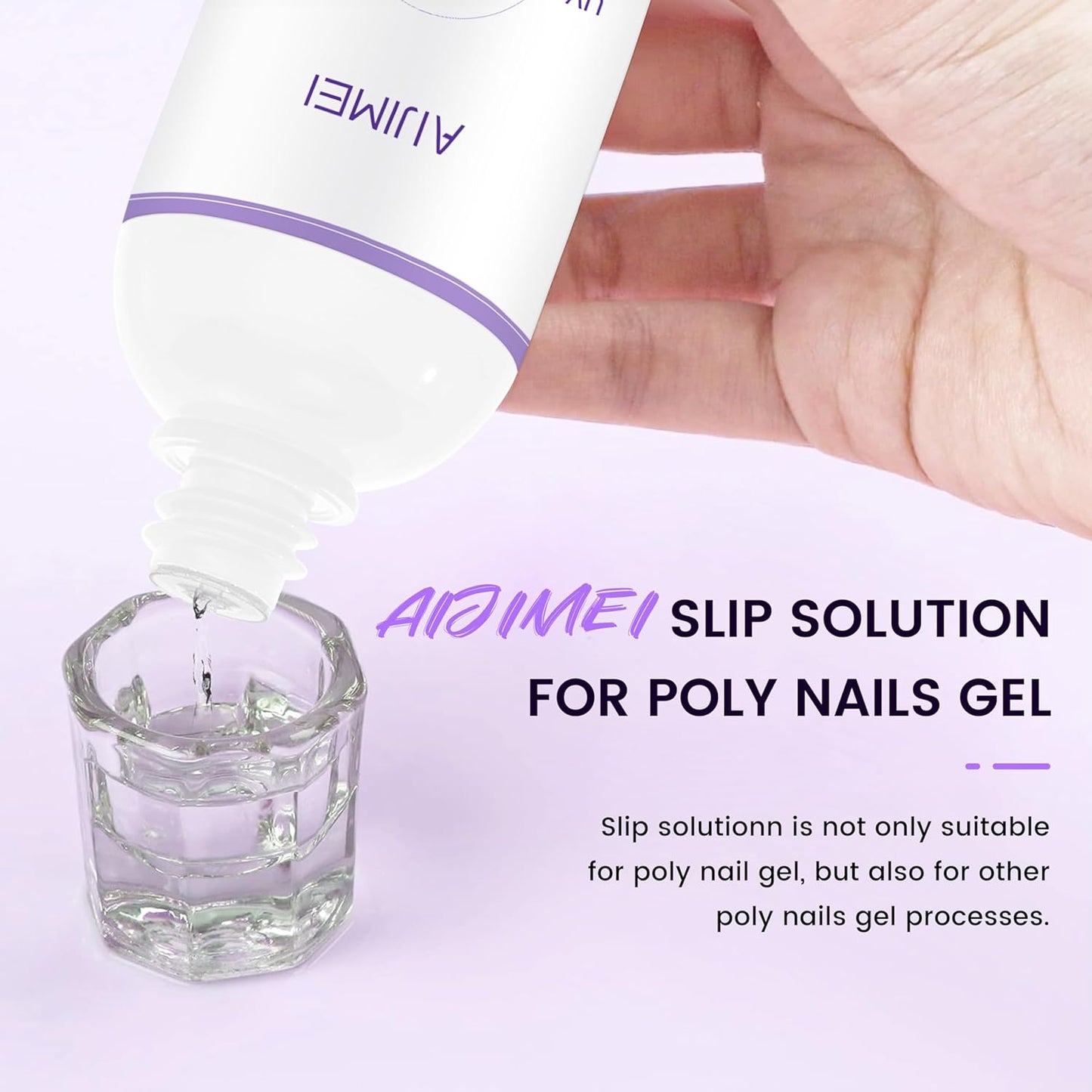 AIJIMEI Nail Slip Solution Poly Gel Slip Solution Set 4FL.OZ 2PCS Slip Solution for Nails Gel Nail Solutions Slip Solution for Poly Nail Gel UV&LED Gel Cleanser Slip Solution for Poly Nail Gel